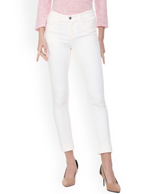 

Allen Solly Women White Regular Fit Mid-Rise Clean Look Stretchable Jeans