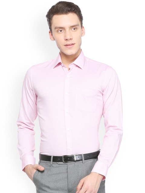 

Peter England Elite Men Pink Slim Fit Self Design Formal Shirt