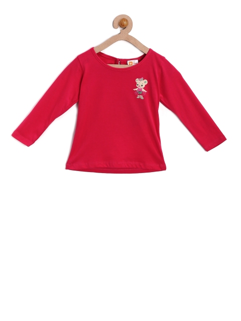 

612 league Girls Red Printed High-Low Top