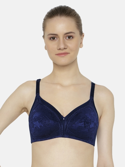 

Triumph Blue Jolly Fit Deluxe Mature Wireless Non Padded Comfort Full Coverage Big-Cup Bra
