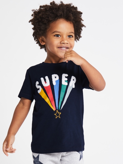 

Marks & Spencer Boys Navy Blue Printed Round Neck T-shirt