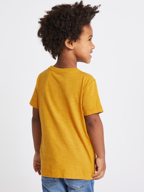 

Marks & Spencer Boys Mustard Yellow Printed Round Neck T-shirt