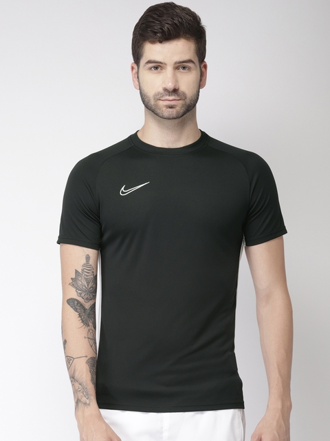 Nike Men Black Solid Standard Fit ACDMY Round Neck DRI-FIT T-shirt