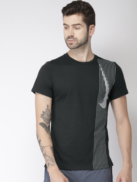 

Nike Men Black & White Printed Standard Fit SS LV Dri-FIT Round Neck Training T-shirt