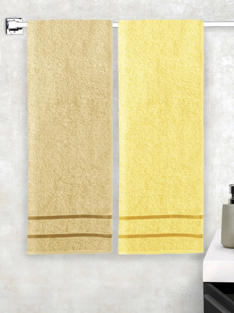 

Story@home Unisex Set of 2 Solid Bath Towels, Yellow