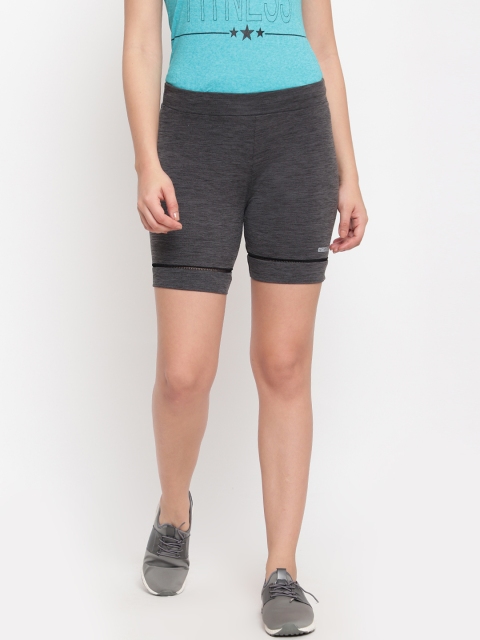 

Sweet Dreams Women Charcoal Grey Solid Slub Effect Regular Fit Workout Shorts