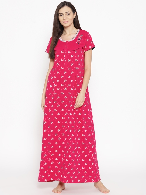 

Sweet Dreams Pink & White Printed Maxi Nightdress