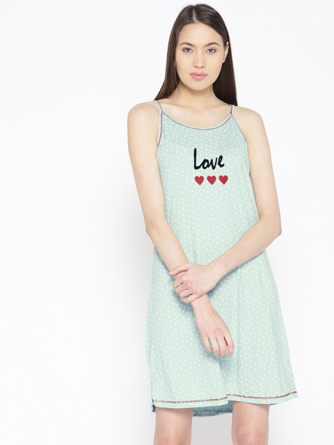 

Sweet Dreams Sea Green Printed Detail Nightdress 2004A9