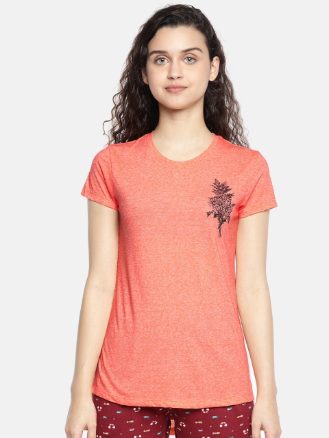 

Sweet Dreams Women Coral Pink Printed Lounge T-shirt