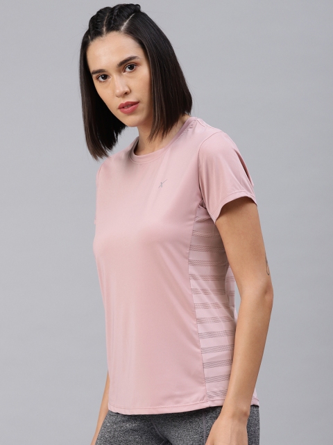 

HRX by Hrithik Roshan Women Mauve Solid Rapid Dry Round Neck Running Tshirt