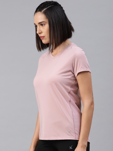 

HRX by Hrithik Roshan Women Pink Solid Rapid Dry Running T-shirt