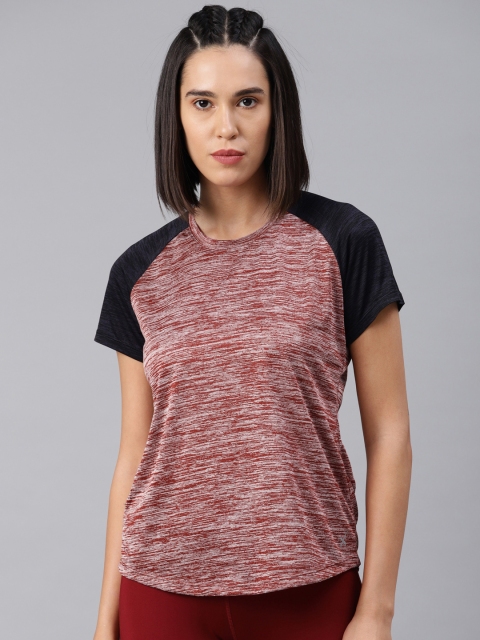 

HRX by Hrithik Roshan Women Maroon Solid Running Tshirt
