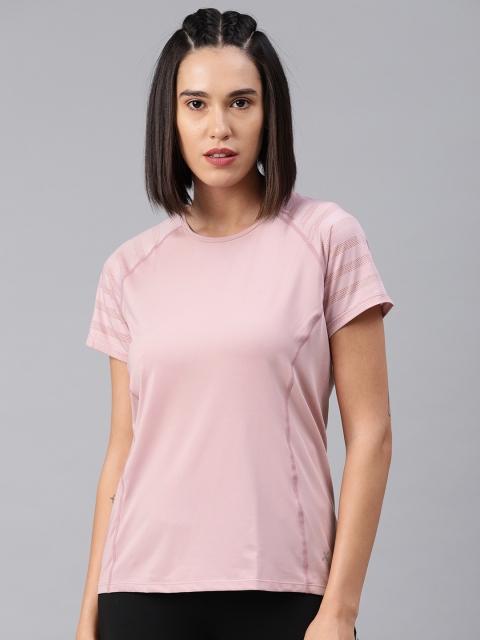 

HRX by Hrithik Roshan Women Pink Solid Rapid Dry Round Neck Running T-shirt, Mauve