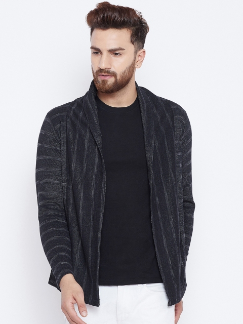 

Camey Charcoal Grey Striped Open Front Shrug
