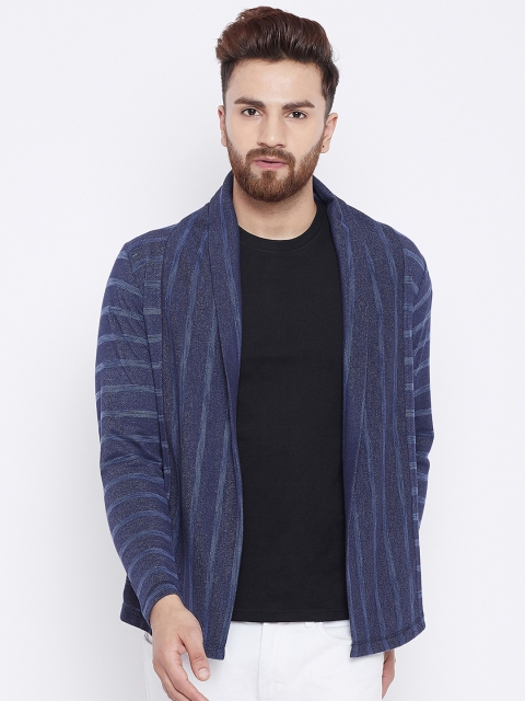 

Camey Blue Self Design Open Front Shrug