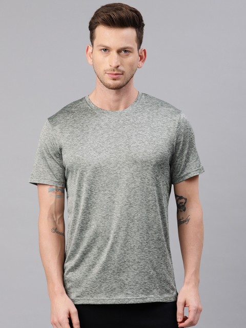 

HRX by Hrithik Roshan Men Grey Melange Solid Men Rapid Dry Running T-shirts