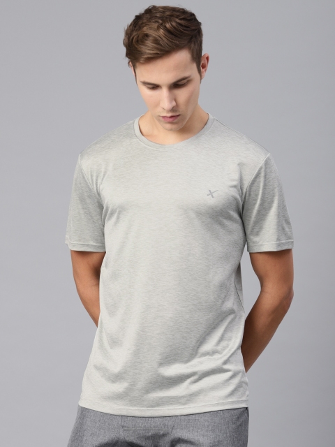 

HRX by Hrithik Roshan Men Grey Solid Round Neck Rapid-Dry Running T-shirt