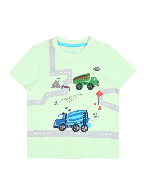 

Pantaloons Junior Boys Green Printed Round Neck T-shirt