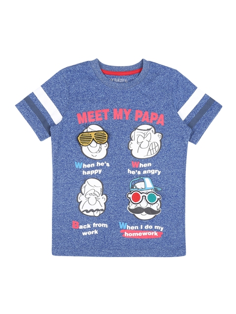 

Pantaloons Junior Boys Blue Printed Round Neck T-shirt