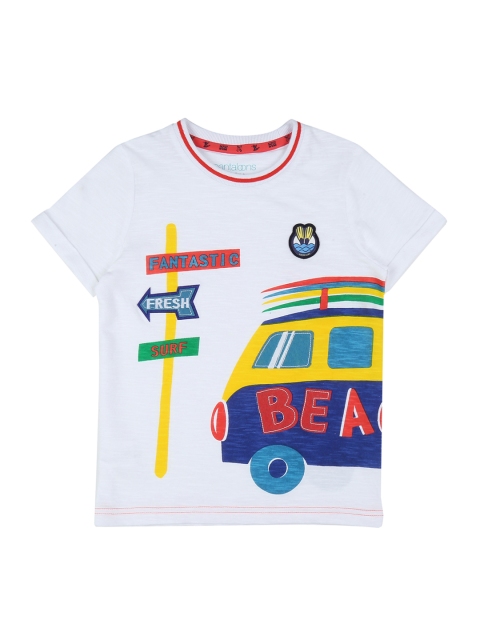 

Pantaloons Junior Boys White Printed Round Neck T-shirt