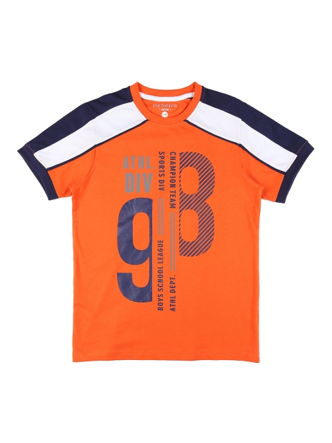 

Pantaloons Junior Boys Orange Printed Round Neck T-shirt