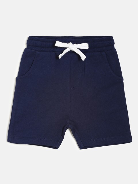 

MINI KLUB Boys Navy Blue Solid Regular Fit Sports Shorts