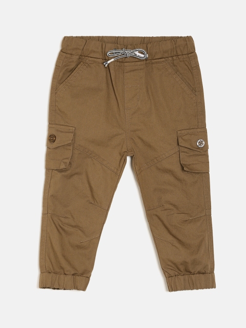 

MINI KLUB Boys Brown Regular Fit Solid Joggers