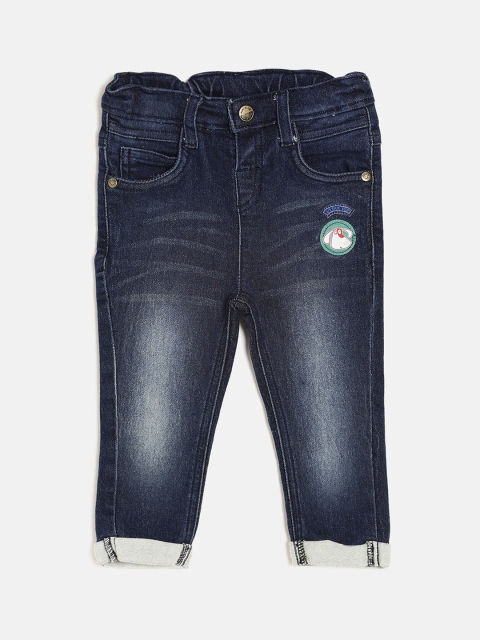 

MINI KLUB Boys Navy Blue Regular Fit Mid-Rise Clean Look Stretchable Jeans