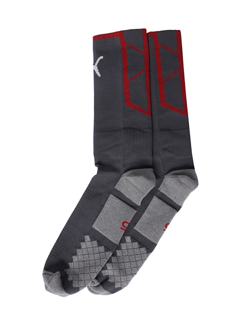 

Puma Men Grey Patterned Calf-Length Socks