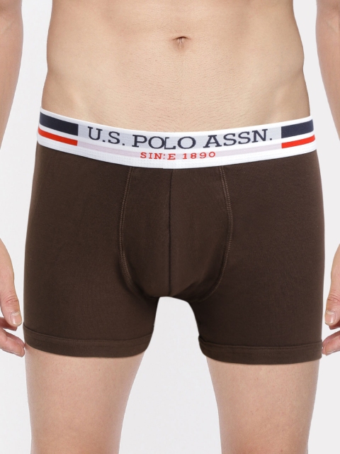 

U.S. Polo Assn.Men Coffee Brown Solid Trunks I641-025-P1-Xl
