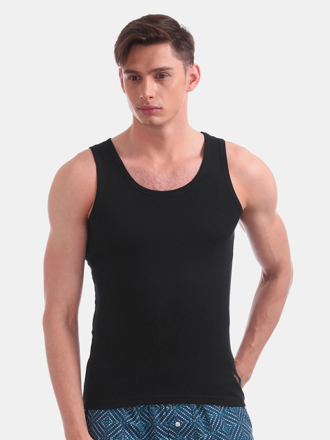 

U.S. Polo Assn. Men Black Solid Basic Innerwear Vest