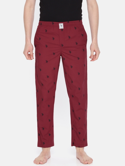 

U.S. Polo Assn. Men Maroon Printed Lounge Pants Y9I506-240-Rr-S