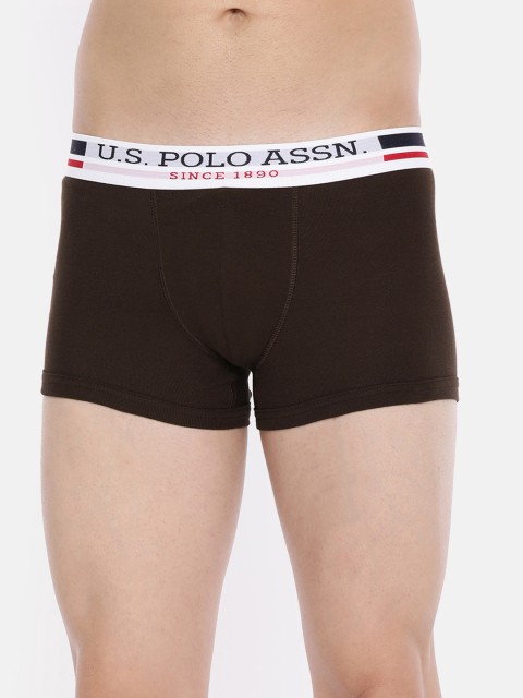 

U.S. Polo Assn. Men Brown Solid Trunks I641-025-P1-S