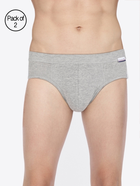

U.S. Polo Assn. Men Pack of 2 Grey Melange Solid Briefs I640-003-P2-S