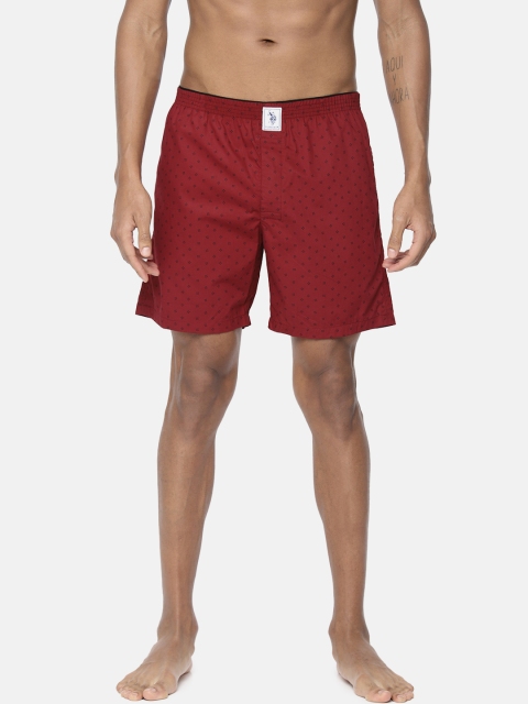 

U.S. Polo Assn. Men Maroon & Black Printed Boxers Z9I600-Bv1