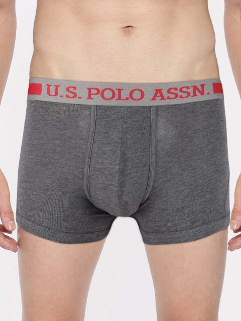 

U.S. Polo Assn. Men Charcoal Grey Solid Sports Trunks Z9I101-031-Pl