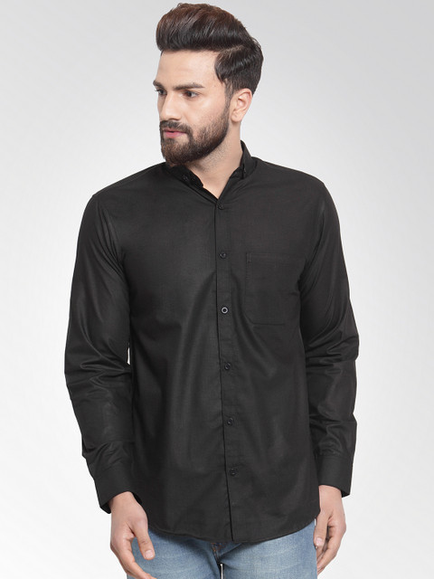 

JAINISH Men Black Classic Slim Fit Solid Casual Shirt