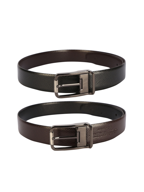 

Allen Solly Men Brown & Black Solid Reversible Belt