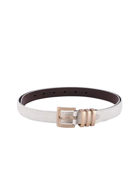 

BuckleUp Women White Solid Belt