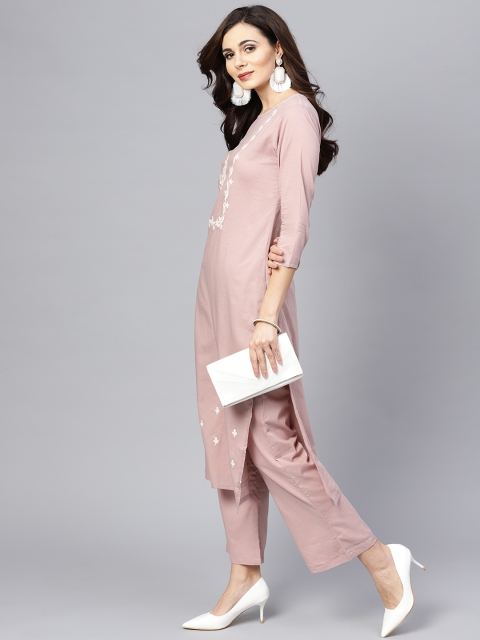 

Ishin Women Mauve Yoke Design Kurta with Palazzos