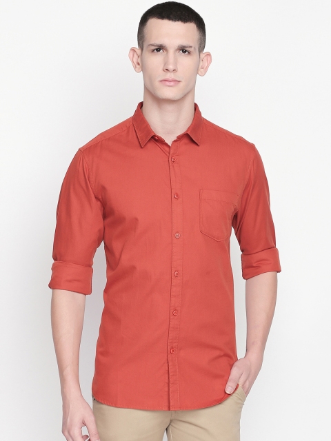 

BYFORD by Pantaloons Men Rust Slim Fit Solid Casual Shirt