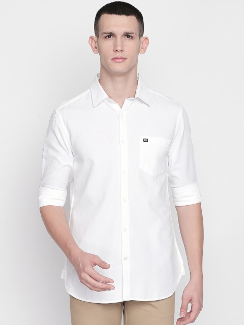 

BYFORD by Pantaloons Men White Slim Fit Solid Casual Shirt