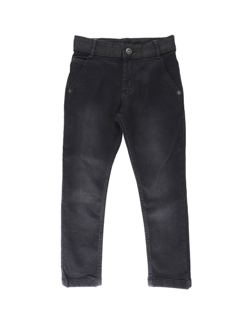 

Pantaloons Junior Boys Black Regular Fit Mid-Rise Clean Look Stretchable Jeans