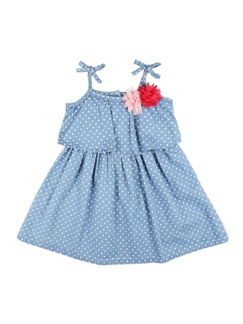 

Pantaloons Baby Girls Blue Printed Fit and Flare Dress
