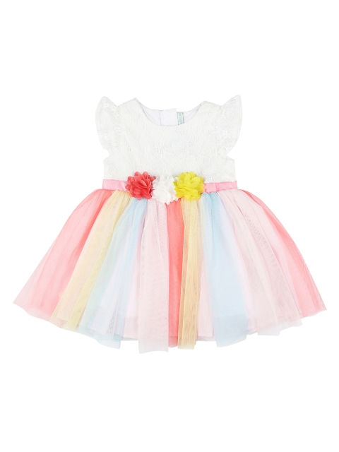 

Pantaloons Baby Girls Multicoloured Solid Fit and Flare Dress, Multi