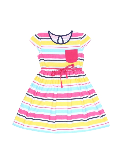 

Pantaloons Junior Girls Orange Striped T-shirt Dress