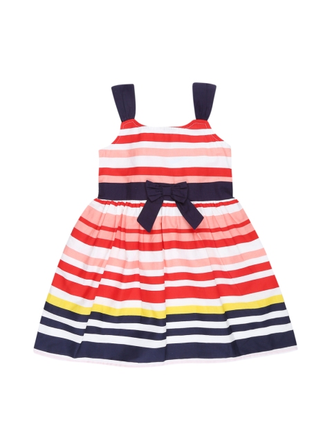 

Pantaloons Junior Girls Red Striped Fit and Flare Dress