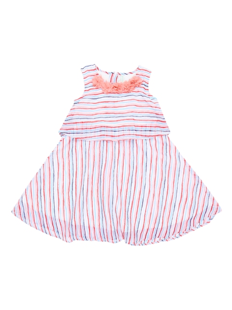 

Pantaloons Junior Girls Pink Striped Fit and Flare Dress