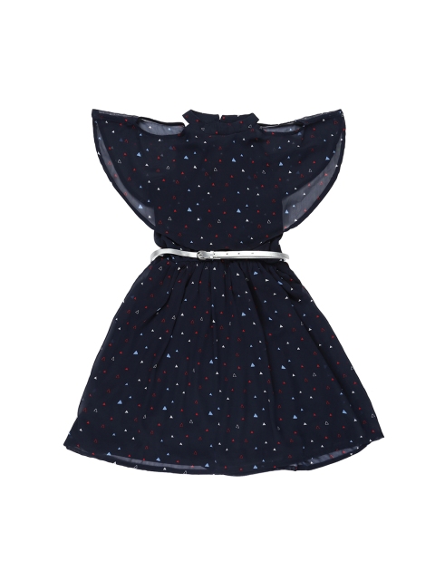 

Pantaloons Junior Girls Navy Blue Printed Fit and Flare Dress