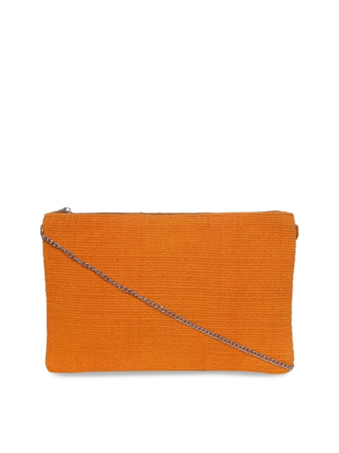 

Diwaah Orange Self Design Sling Bag